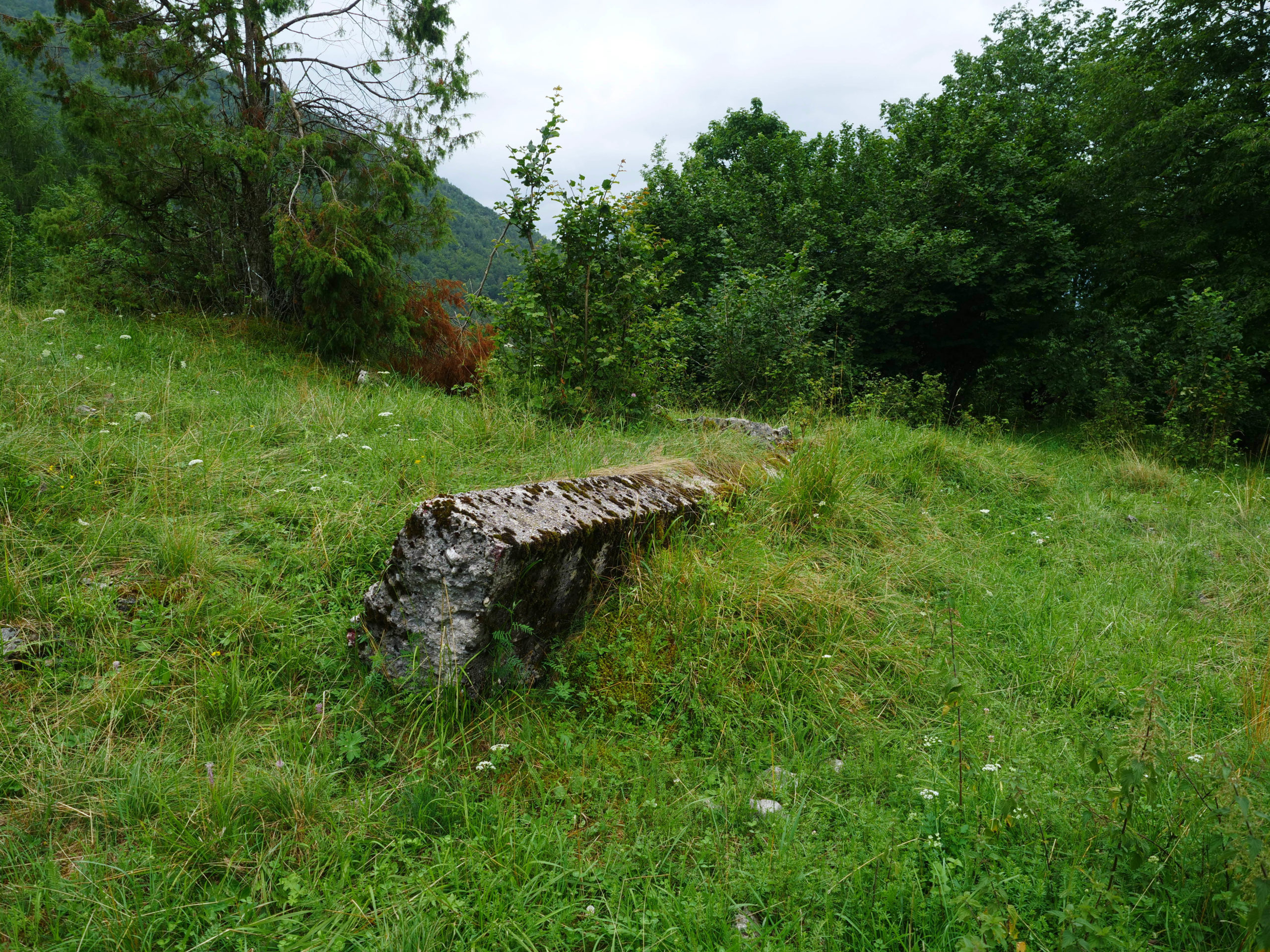 Mura di case nell'area della frana del Toc