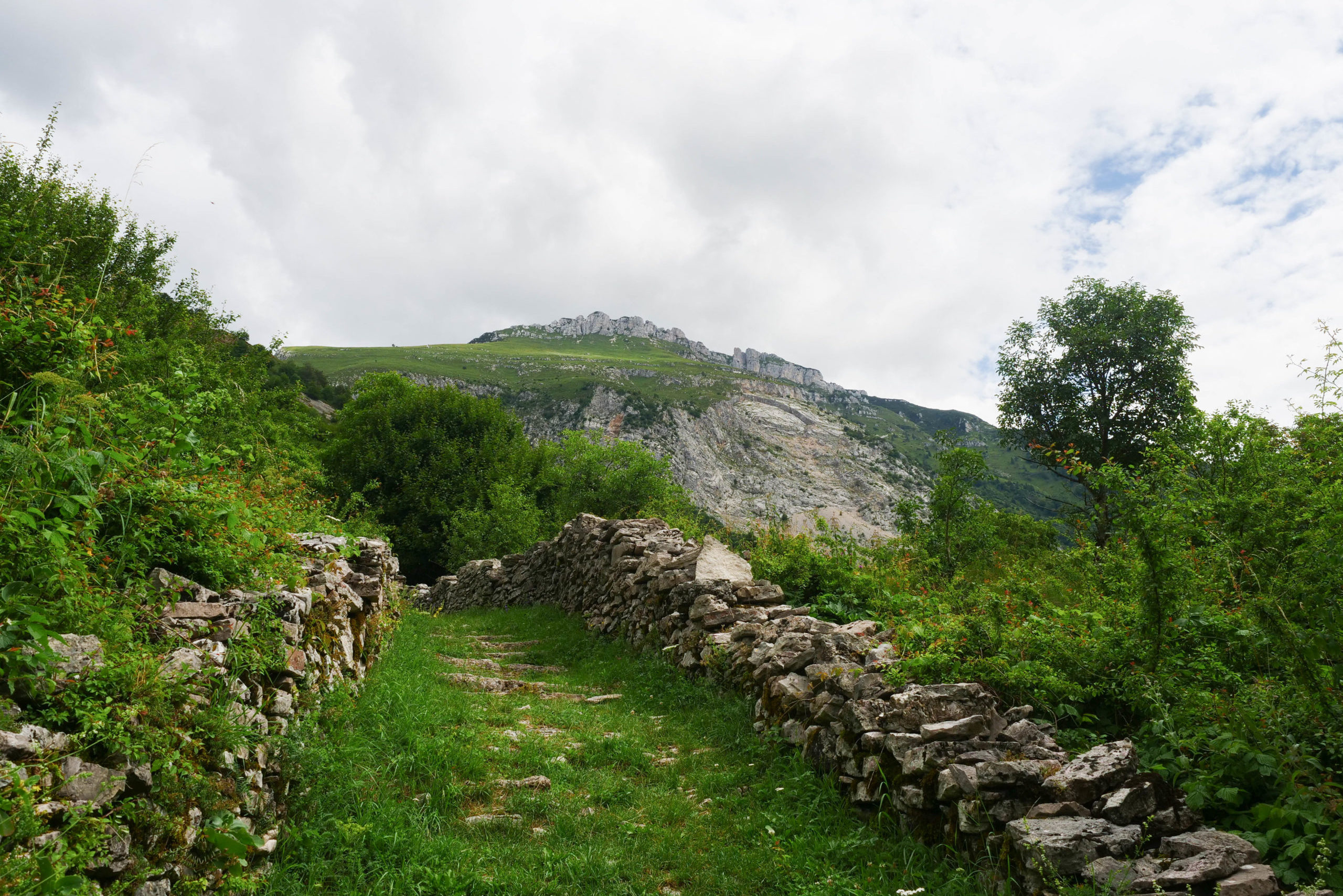 Il sentiero con il Monte Salta sullo sfondo